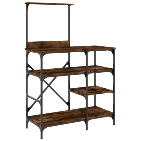 vidaXL Bäckerregal Räuchereiche 90x40x132 cm Holzwerkstoff und Metall