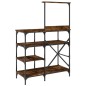 vidaXL Bäckerregal Räuchereiche 90x40x132 cm Holzwerkstoff und Metall vidaXL Bäckerregal Räuchereiche 90x40x132 cm Holzwerkstoff und Metall