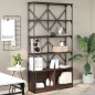 vidaXL Bücherregal Braun Eiche 100x26x180 cm Holzwerkstoff und Metall vidaXL Bücherregal Braun Eiche 100x26x180 cm Holzwerkstoff und Metall