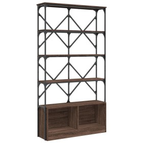 vidaXL Bücherregal Braun Eiche 100x26x180 cm Holzwerkstoff und Metall