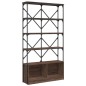 vidaXL Bücherregal Braun Eiche 100x26x180 cm Holzwerkstoff und Metall vidaXL Bücherregal Braun Eiche 100x26x180 cm Holzwerkstoff und Metall
