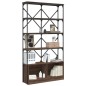 vidaXL Bücherregal Braun Eiche 100x26x180 cm Holzwerkstoff und Metall vidaXL Bücherregal Braun Eiche 100x26x180 cm Holzwerkstoff und Metall