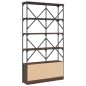 vidaXL Bücherregal Braun Eiche 100x26x180 cm Holzwerkstoff und Metall vidaXL Bücherregal Braun Eiche 100x26x180 cm Holzwerkstoff und Metall