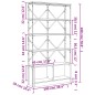 vidaXL Bücherregal Braun Eiche 100x26x180 cm Holzwerkstoff und Metall vidaXL Bücherregal Braun Eiche 100x26x180 cm Holzwerkstoff und Metall