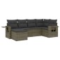 vidaXL 6-tlg. Garten-Sofagarnitur mit Kissen Grau Poly Rattan vidaXL 6-tlg. Garten-Sofagarnitur mit Kissen Grau Poly Rattan