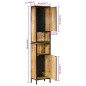 vidaXL Badschrank 40x27x180 cm Eisen und Massivholz Mango vidaXL Badschrank 40x27x180 cm Eisen und Massivholz Mango