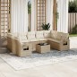 vidaXL 10-tlg. Garten-Sofagarnitur mit Kissen Beige Poly Rattan vidaXL 10-tlg. Garten-Sofagarnitur mit Kissen Beige Poly Rattan