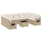vidaXL 10-tlg. Garten-Sofagarnitur mit Kissen Beige Poly Rattan vidaXL 10-tlg. Garten-Sofagarnitur mit Kissen Beige Poly Rattan