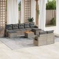 vidaXL 10-tlg. Garten-Sofagarnitur mit Kissen Grau Poly Rattan vidaXL 10-tlg. Garten-Sofagarnitur mit Kissen Grau Poly Rattan