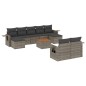 vidaXL 10-tlg. Garten-Sofagarnitur mit Kissen Grau Poly Rattan vidaXL 10-tlg. Garten-Sofagarnitur mit Kissen Grau Poly Rattan