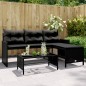 vidaXL Gartensofa in L-Form mit Tisch und Kissen Schwarz Poly Rattan vidaXL Gartensofa in L-Form mit Tisch und Kissen Schwarz Poly Rattan