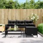 vidaXL Gartensofa in L-Form mit Tisch und Kissen Schwarz Poly Rattan vidaXL Gartensofa in L-Form mit Tisch und Kissen Schwarz Poly Rattan