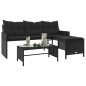 vidaXL Gartensofa in L-Form mit Tisch und Kissen Schwarz Poly Rattan vidaXL Gartensofa in L-Form mit Tisch und Kissen Schwarz Poly Rattan