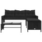 vidaXL Gartensofa in L-Form mit Tisch und Kissen Schwarz Poly Rattan vidaXL Gartensofa in L-Form mit Tisch und Kissen Schwarz Poly Rattan