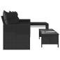 vidaXL Gartensofa in L-Form mit Tisch und Kissen Schwarz Poly Rattan vidaXL Gartensofa in L-Form mit Tisch und Kissen Schwarz Poly Rattan