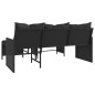 vidaXL Gartensofa in L-Form mit Tisch und Kissen Schwarz Poly Rattan vidaXL Gartensofa in L-Form mit Tisch und Kissen Schwarz Poly Rattan