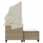 vidaXL Gartensofa 2-Sitzer mit Dach und Hockern Beige Poly Rattan vidaXL Gartensofa 2-Sitzer mit Dach und Hockern Beige Poly Rattan