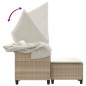 vidaXL Gartensofa 2-Sitzer mit Dach und Hockern Beige Poly Rattan vidaXL Gartensofa 2-Sitzer mit Dach und Hockern Beige Poly Rattan