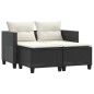 vidaXL Gartensofa 2-Sitzer mit Hockern Schwarz Poly Rattan vidaXL Gartensofa 2-Sitzer mit Hockern Schwarz Poly Rattan