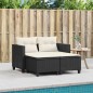 vidaXL Gartensofa 2-Sitzer mit Hockern Schwarz Poly Rattan vidaXL Gartensofa 2-Sitzer mit Hockern Schwarz Poly Rattan