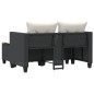 vidaXL Gartensofa 2-Sitzer mit Hockern Schwarz Poly Rattan vidaXL Gartensofa 2-Sitzer mit Hockern Schwarz Poly Rattan