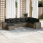 vidaXL 8-tlg. Garten-Sofagarnitur mit Kissen Grau Poly Rattan vidaXL 8-tlg. Garten-Sofagarnitur mit Kissen Grau Poly Rattan