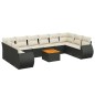 vidaXL 11-tlg. Garten-Sofagarnitur mit Kissen Schwarz Poly Rattan vidaXL 11-tlg. Garten-Sofagarnitur mit Kissen Schwarz Poly Rattan