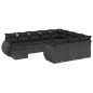 vidaXL 11-tlg. Garten-Sofagarnitur mit Kissen Schwarz Poly Rattan vidaXL 11-tlg. Garten-Sofagarnitur mit Kissen Schwarz Poly Rattan