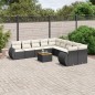 vidaXL 11-tlg. Garten-Sofagarnitur mit Kissen Schwarz Poly Rattan vidaXL 11-tlg. Garten-Sofagarnitur mit Kissen Schwarz Poly Rattan