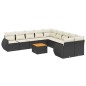 vidaXL 11-tlg. Garten-Sofagarnitur mit Kissen Schwarz Poly Rattan vidaXL 11-tlg. Garten-Sofagarnitur mit Kissen Schwarz Poly Rattan