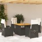 vidaXL 5-tlg. Garten-Essgruppe mit Kissen Schwarz Poly Rattan vidaXL 5-tlg. Garten-Essgruppe mit Kissen Schwarz Poly Rattan