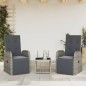 vidaXL 3-tlg. Garten-Essgruppe mit Kissen Grau Poly Rattan vidaXL 3-tlg. Garten-Essgruppe mit Kissen Grau Poly Rattan