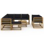 10-tlg. Garten-Lounge-Set mit Kissen Schwarz 10-tlg. Garten-Lounge-Set mit Kissen Schwarz