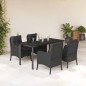 vidaXL 5-tlg. Garten-Essgruppe mit Kissen Schwarz Poly Rattan vidaXL 5-tlg. Garten-Essgruppe mit Kissen Schwarz Poly Rattan