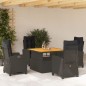 vidaXL 5-tlg. Garten-Essgruppe mit Kissen Schwarz Poly Rattan vidaXL 5-tlg. Garten-Essgruppe mit Kissen Schwarz Poly Rattan