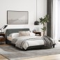 vidaXL Bettgestell mit Kopfteil Dunkelgrau 140x190 cm Stoff vidaXL Bettgestell mit Kopfteil Dunkelgrau 140x190 cm Stoff