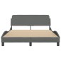 vidaXL Bettgestell mit Kopfteil Dunkelgrau 140x190 cm Stoff vidaXL Bettgestell mit Kopfteil Dunkelgrau 140x190 cm Stoff