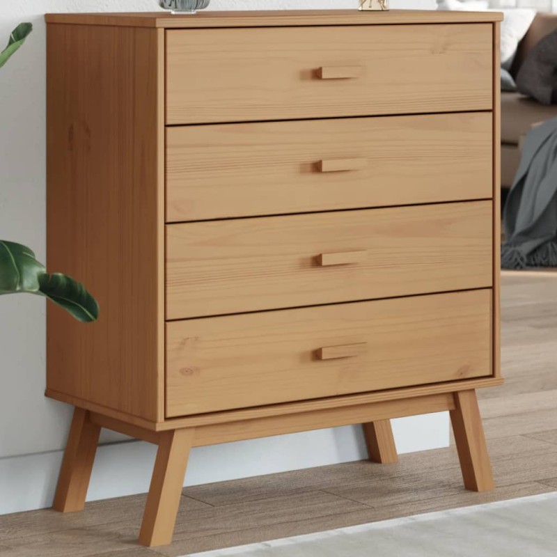 vidaXL Schubladenschrank OLDEN Braun Massivholz Kiefer vidaXL Schubladenschrank OLDEN Braun Massivholz Kiefer