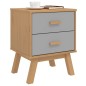 vidaXL Nachttisch OLDEN Grau und Braun Massivholz Kiefer vidaXL Nachttisch OLDEN Grau und Braun Massivholz Kiefer