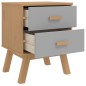 vidaXL Nachttisch OLDEN Grau und Braun Massivholz Kiefer vidaXL Nachttisch OLDEN Grau und Braun Massivholz Kiefer