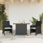 vidaXL 3-tlg. Bistro-Set mit Kissen Schwarz Poly Rattan vidaXL 3-tlg. Bistro-Set mit Kissen Schwarz Poly Rattan