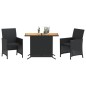vidaXL 3-tlg. Bistro-Set mit Kissen Schwarz Poly Rattan vidaXL 3-tlg. Bistro-Set mit Kissen Schwarz Poly Rattan