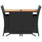 vidaXL 3-tlg. Bistro-Set mit Kissen Schwarz Poly Rattan vidaXL 3-tlg. Bistro-Set mit Kissen Schwarz Poly Rattan