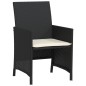vidaXL 3-tlg. Bistro-Set mit Kissen Schwarz Poly Rattan vidaXL 3-tlg. Bistro-Set mit Kissen Schwarz Poly Rattan