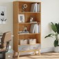 vidaXL Bücherregal OLDEN 4 Fächer Grau und Braun Massivholz Kiefer vidaXL Bücherregal OLDEN 4 Fächer Grau und Braun Massivholz Kiefer