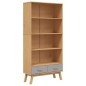 vidaXL Bücherregal OLDEN 4 Fächer Grau und Braun Massivholz Kiefer vidaXL Bücherregal OLDEN 4 Fächer Grau und Braun Massivholz Kiefer