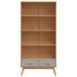 vidaXL Bücherregal OLDEN 4 Fächer Grau und Braun Massivholz Kiefer vidaXL Bücherregal OLDEN 4 Fächer Grau und Braun Massivholz Kiefer