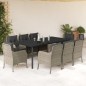 vidaXL 9-tlg. Garten-Essgruppe mit Kissen Hellgrau Poly Rattan vidaXL 9-tlg. Garten-Essgruppe mit Kissen Hellgrau Poly Rattan