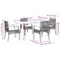 vidaXL 5-tlg. Garten-Essgruppe mit Kissen Schwarz Poly Rattan vidaXL 5-tlg. Garten-Essgruppe mit Kissen Schwarz Poly Rattan