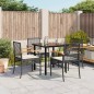 vidaXL 5-tlg. Garten-Essgruppe mit Kissen Schwarz Poly Rattan vidaXL 5-tlg. Garten-Essgruppe mit Kissen Schwarz Poly Rattan